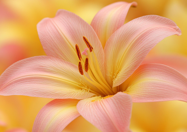 粉嫩百合花盛开