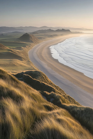 金色沙滩上的风草舞动 金色沙滩上的风草舞动