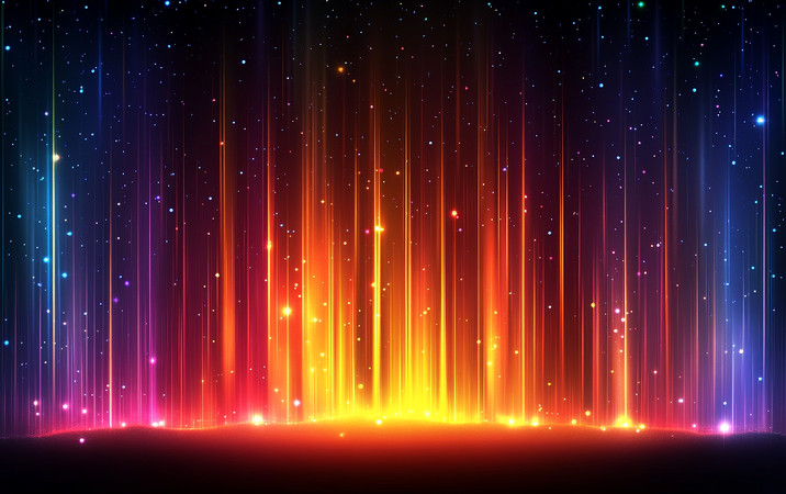 璀璨星空下的光柱舞动 璀璨星空下的光柱舞动