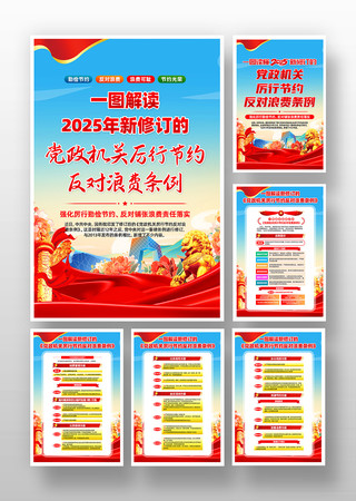 新修订党政机关厉行节约反对浪费条例挂画
