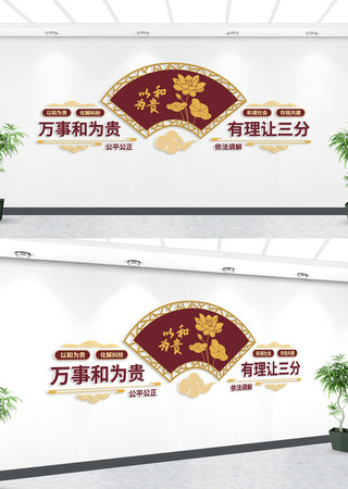 以和为贵社区调解室文化墙