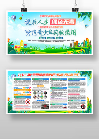 2025年国际禁毒日全民禁毒宣传月展板