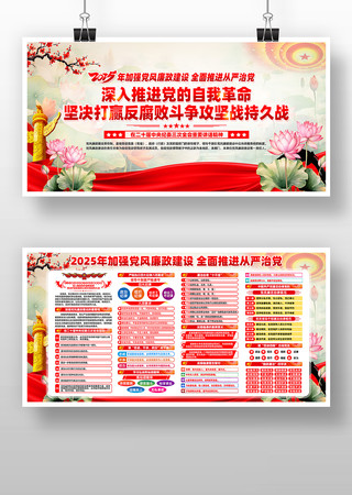 2025年加强党风廉政建设廉政宣传展板