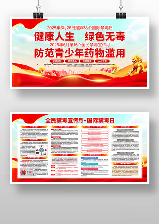 2025年全民禁毒宣传月国际禁毒日展板