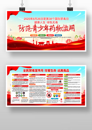 2025年全民禁毒宣传月禁毒宣传展板