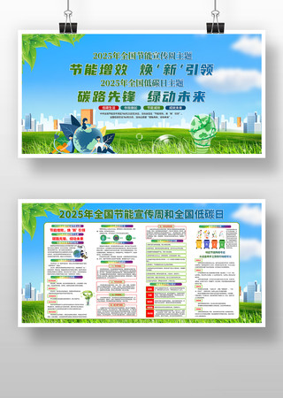 2025全国节能宣传周全国低碳日宣传展板
