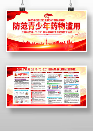 开展2025年国际禁毒日活动宣传禁毒展板