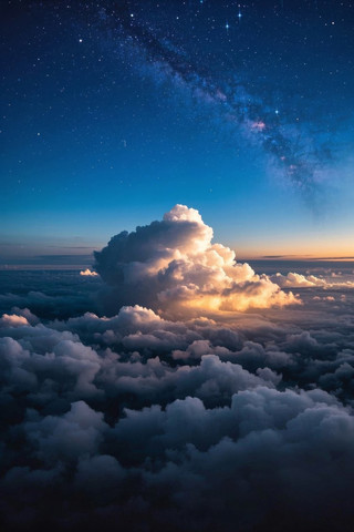 天空中一颗星星的云景