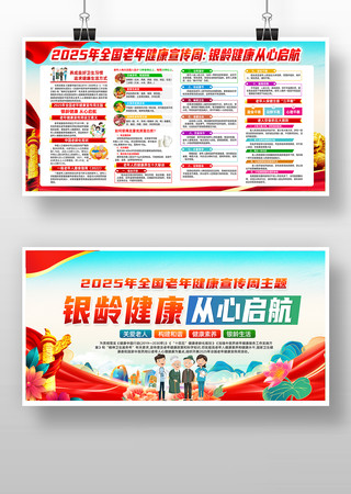 2025年全国老年健康宣传周宣传展板