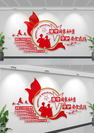 保守国家秘密法宣传标语文化墙 CDR