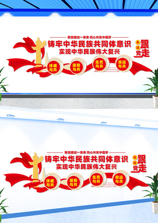 弘扬伟大民族精神文化墙 CDR
