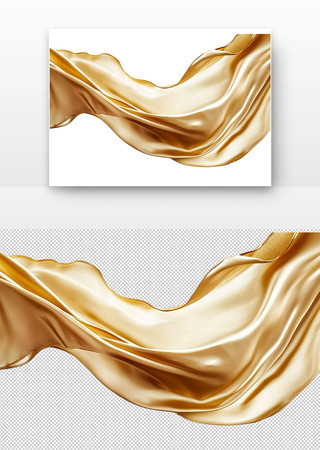 金色绸缎般流动 PNG