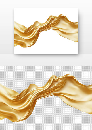 金色绸缎般流动的纹理3 PNG
