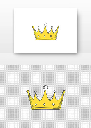 金色皇冠简洁线条 PNG