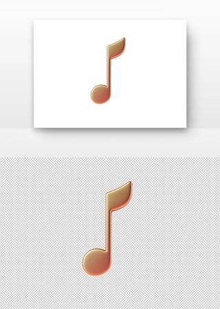 金色音符音乐的象征 PNG