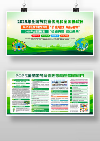 2025年全国节能宣传周和全国低碳日展板 2025年全国节能宣传周和全国低碳日展板