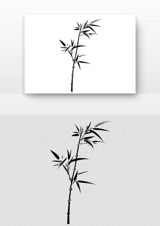 简约风格的竹子剪影图 PNG