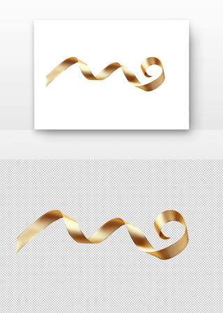 金色丝带 PNG