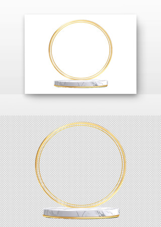 金色圆环与白色大理石 金色圆环与白色大理石