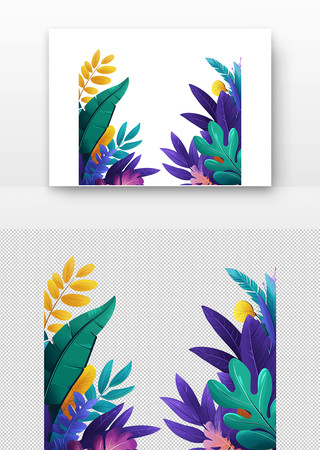 热带植物叶片装饰 PNG