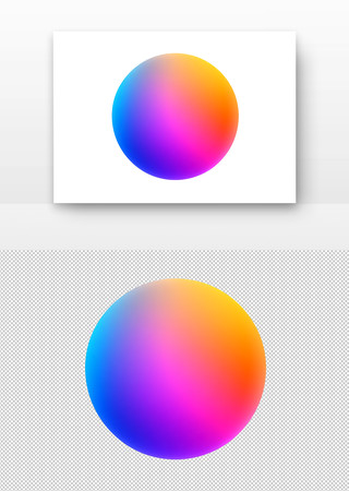 色彩丰富的渐变球体 PNG