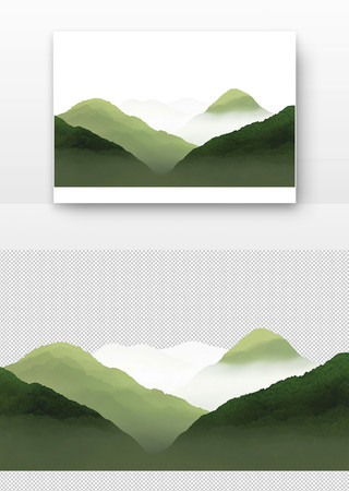 水彩山峰山脉 PNG