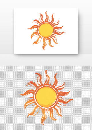 太阳的手绘图案 PNG