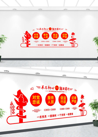 对党忠诚党建标语文化墙 CDR