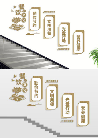 食堂楼道餐饮文化墙 AI