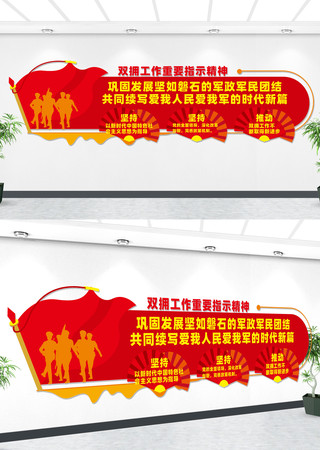 双拥标语文化墙 CDR