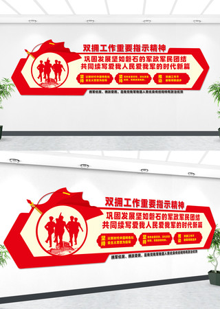 双拥标语文化墙拥政爱民文化墙 CDR