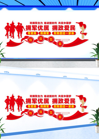 双拥宣传标语文化墙 CDR