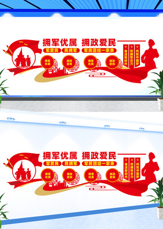 拥军优属拥政爱民文化墙 CDR