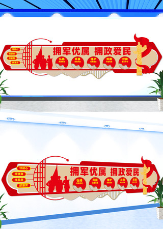 拥政爱民文化墙 CDR