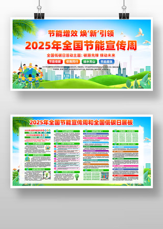 2025年节能宣传周和低碳日主题展板 PSD