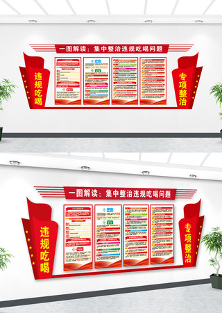 集中整治违规吃喝纪律反腐败主题文化形象墙 AI