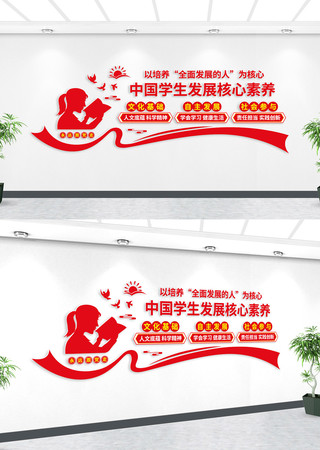 中国学生发展核心素养教育文化墙 AI
