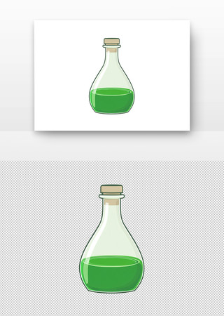 绿色液体的玻璃瓶 PNG