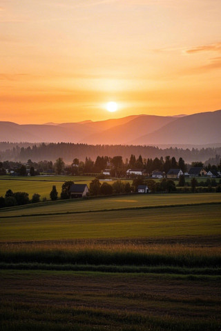日落的乡村地区的景色 日落的乡村地区的景色