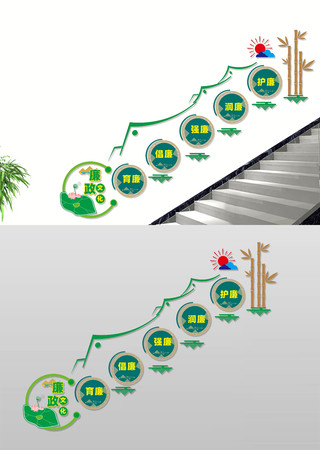 廉政楼梯文化墙 CDR
