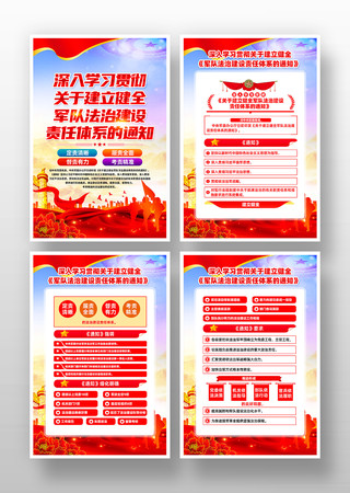 学习关于建立健全军队法治建设责任体系挂画 PSD