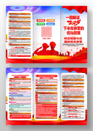 解读2025年下半年参军的优待政策三折页