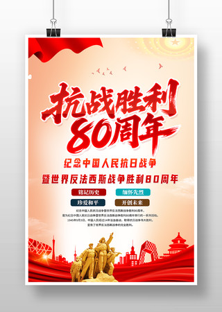 纪念抗战胜利80周年海报设计 纪念抗战胜利80周年海报设计