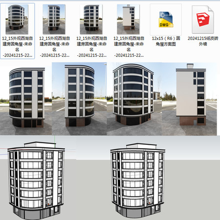圆角自建房12mx15m外观纸皮砖外墙砖