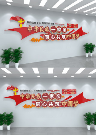 民族团结标语宣传文化墙 CDR