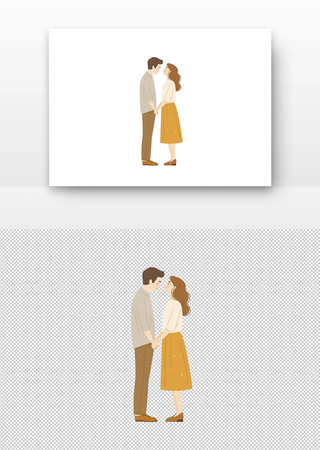 情人节情侣牵手对视 