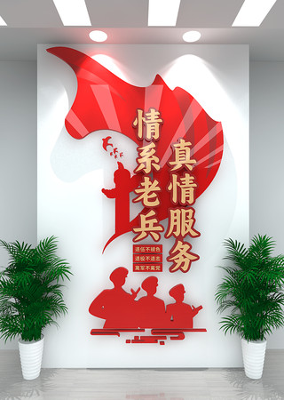 退役军人竖版文化墙 CDR