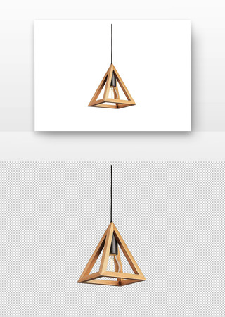 木质吊灯三角形设计内含灯泡 木质吊灯三角形设计内含灯泡