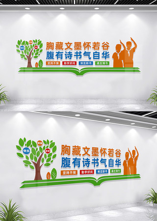 校园读书文化墙宣传标语