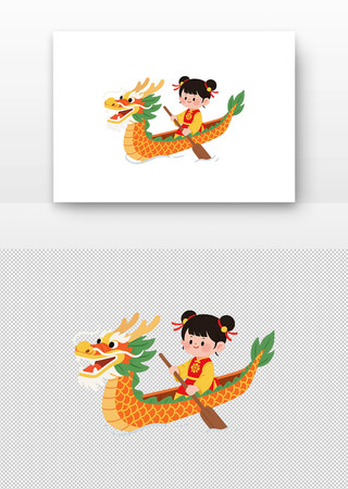 端午节小女孩划龙舟 端午节小女孩划龙舟